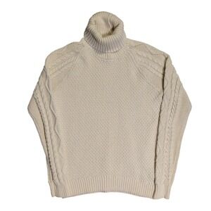 Lauren Ralph Lauren Turtleneck Sweater Womens Size L Cable Waffle Knit Preppy